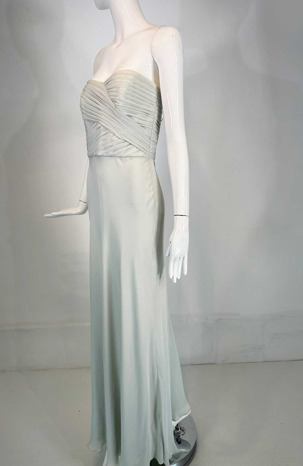 Ralph Lauren Black Label Pale Blue Silk Strapless… - image 5