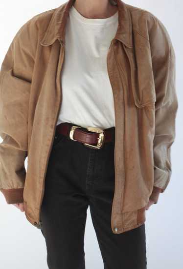 Beautifully Worn Vintage Marlboro Leather Bomber J