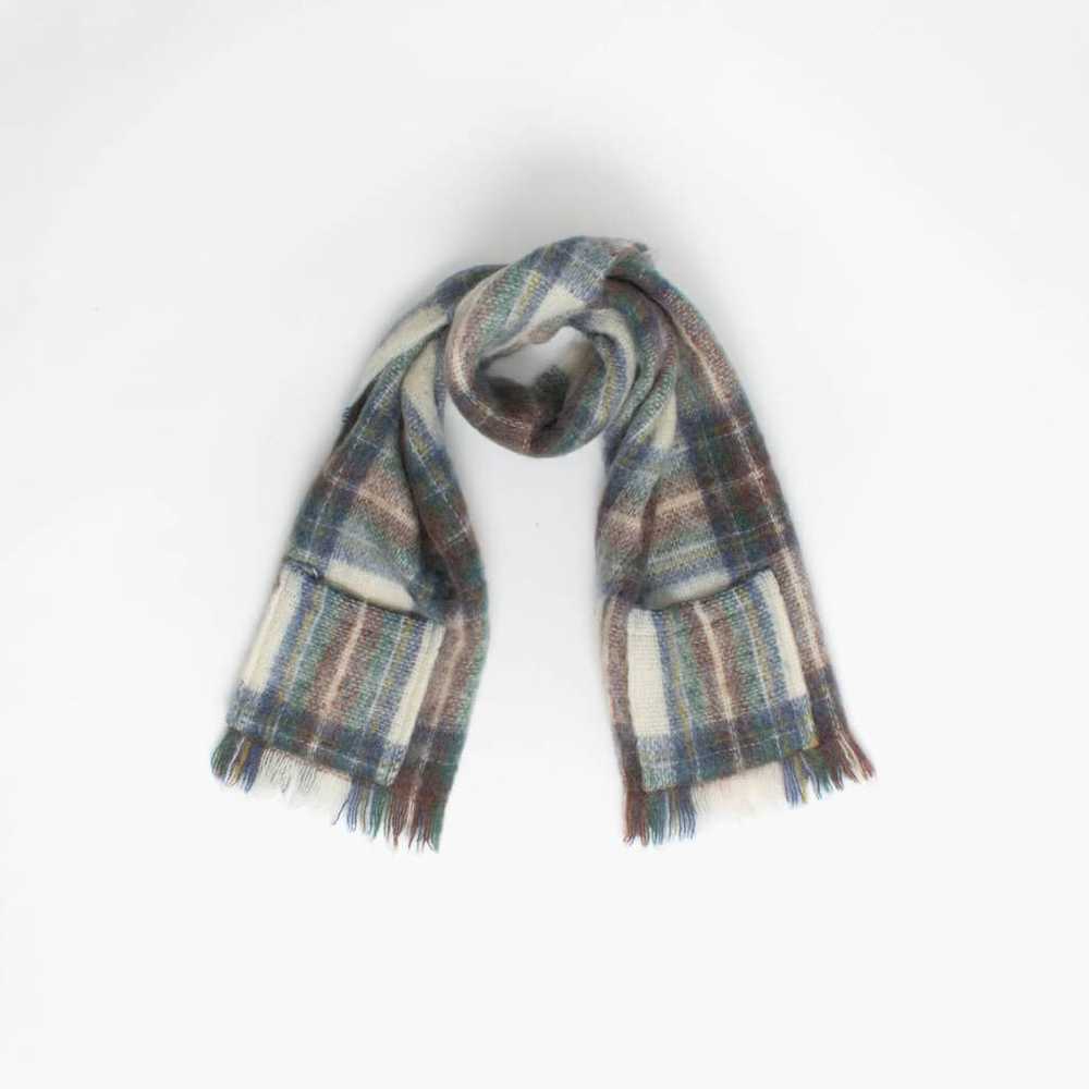 Vintage plaid scarf with pockets, wide and long –… - image 1