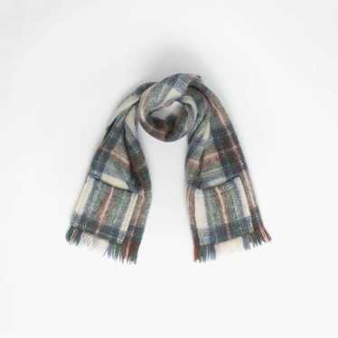 Vintage plaid scarf with pockets, wide and long –… - image 1