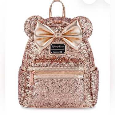 Disney Loungefly Rose Gold backpack like new