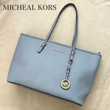 Michael Kors Tote Bag Shoulder Bag Leather Light … - image 1