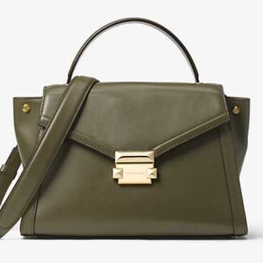 Michael kors Whitney Medium Leather Satchel green 