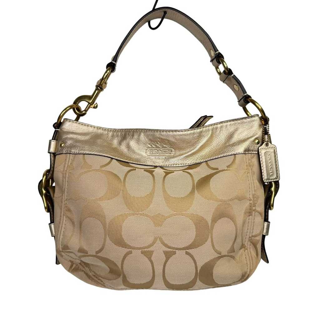 Coach Zoe 12657 Khaki Tan Signature Medium Should… - image 1