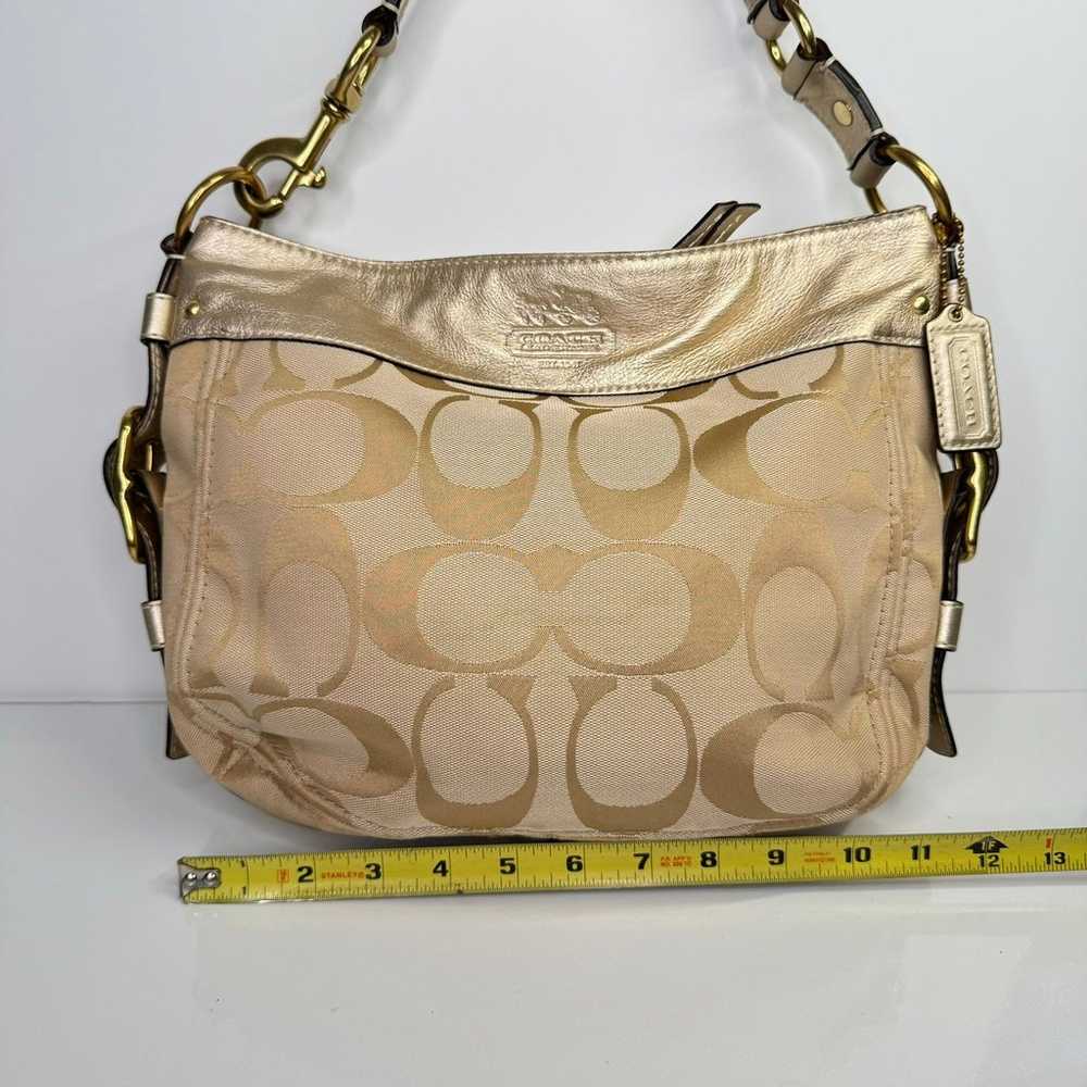 Coach Zoe 12657 Khaki Tan Signature Medium Should… - image 7