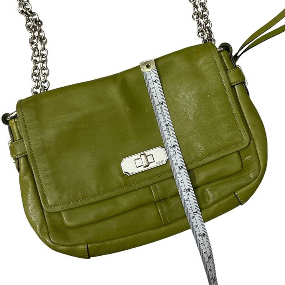 Coach Chelsea Green Leather Chain Strap Shoulder … - image 10