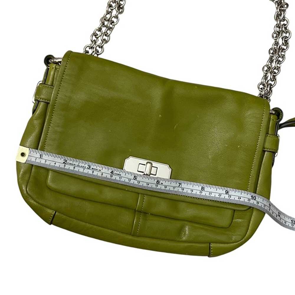 Coach Chelsea Green Leather Chain Strap Shoulder … - image 9