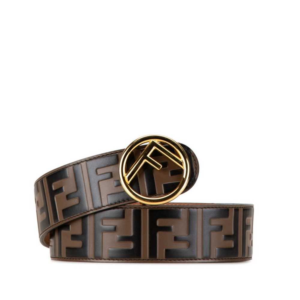 Fendi FENDI ZUCCA BELT 80/32 BROWN PVC WOMEN'S - image 1