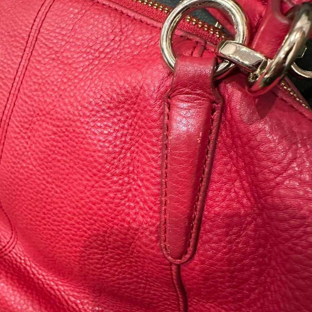 Coach Red Leather Shoulder Bag - image 10