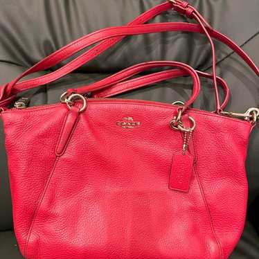 Coach Red Leather Shoulder Bag - image 1