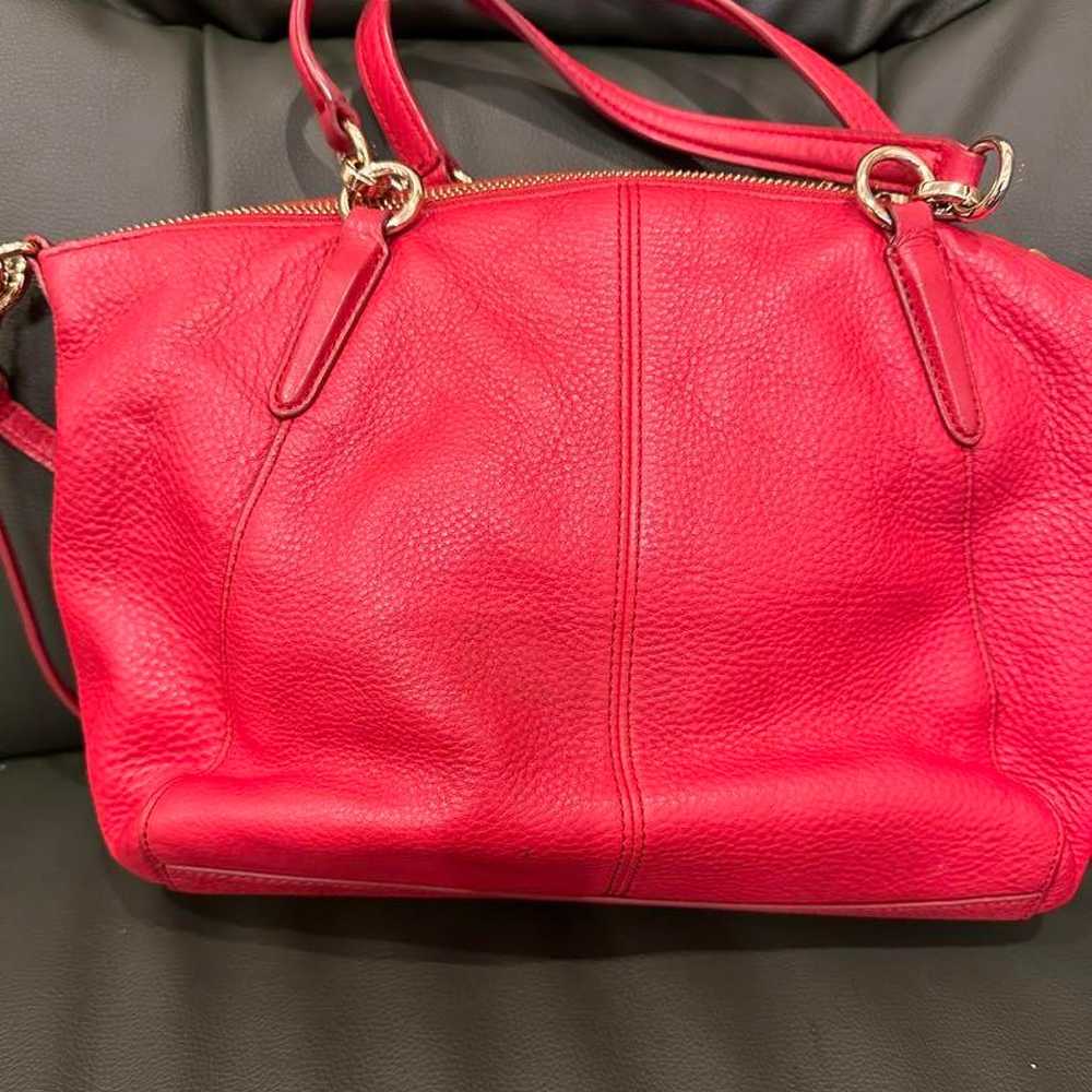 Coach Red Leather Shoulder Bag - image 2