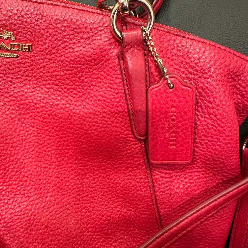 Coach Red Leather Shoulder Bag - image 5