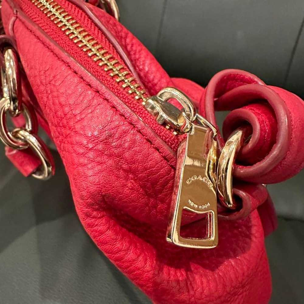 Coach Red Leather Shoulder Bag - image 6