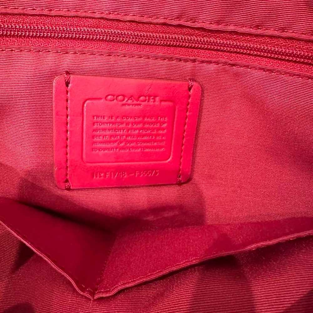 Coach Red Leather Shoulder Bag - image 8