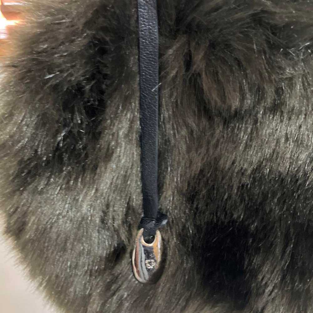 Dark brown fur bag, approximately 30 cm. - image 10