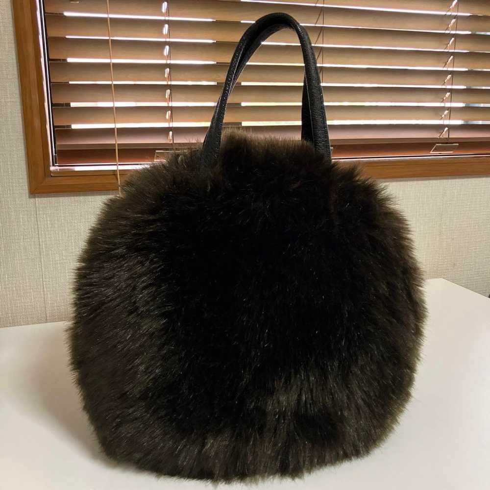 Dark brown fur bag, approximately 30 cm. - image 2