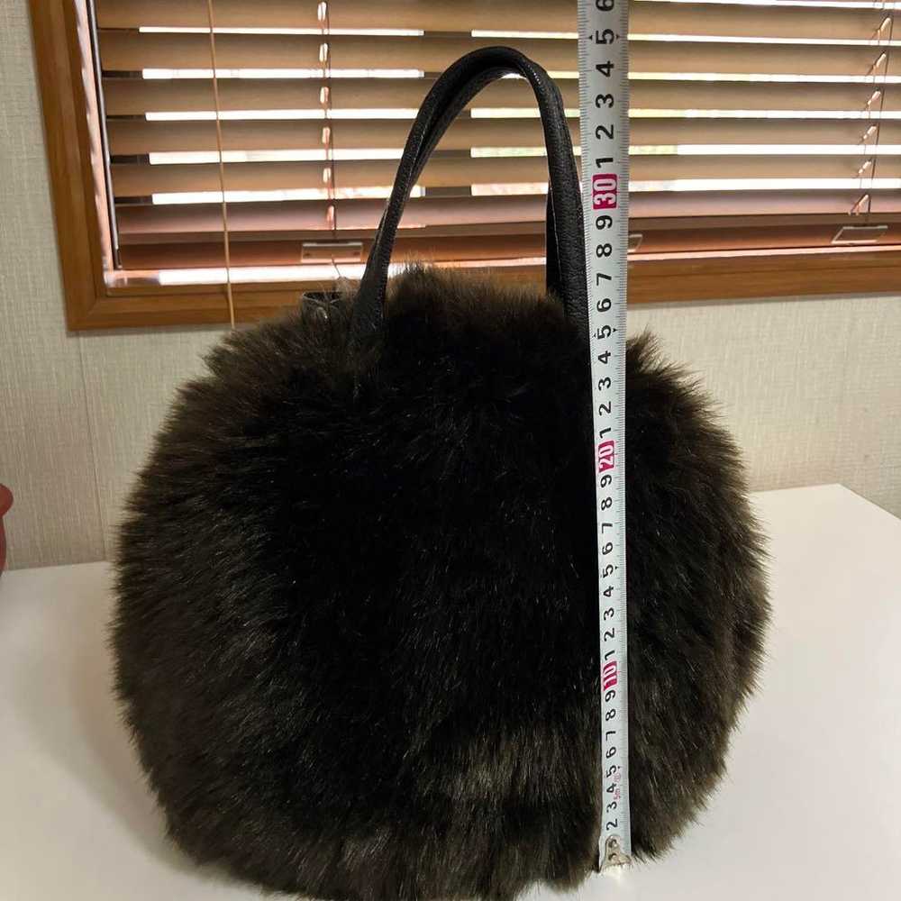 Dark brown fur bag, approximately 30 cm. - image 3