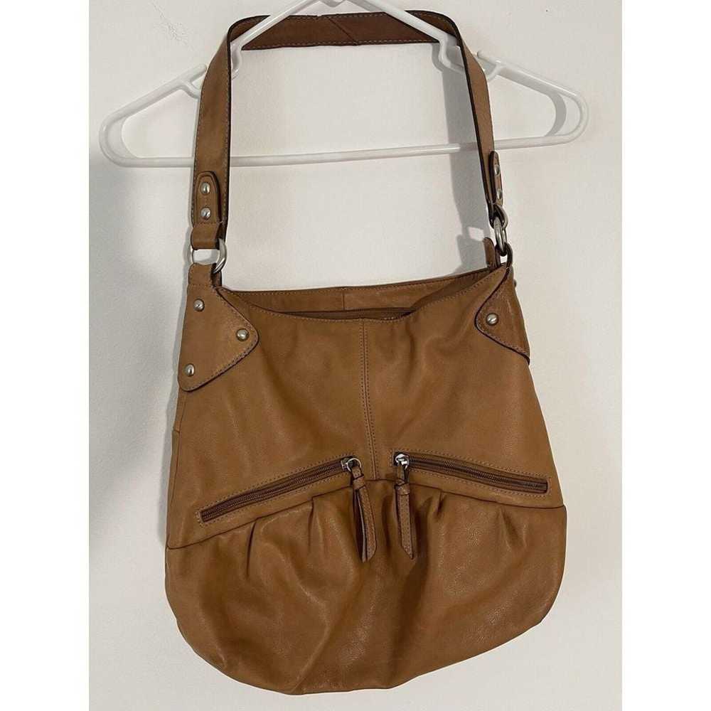 CLARKS  BROWN LEATHER SHOULDER BUCKET  TOTE SHOUP… - image 1