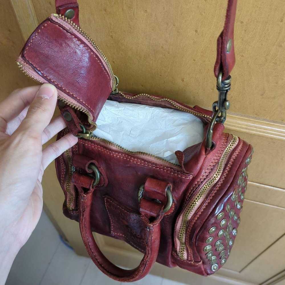 Campo Maggi Red Leather Shoulder Bag - image 4