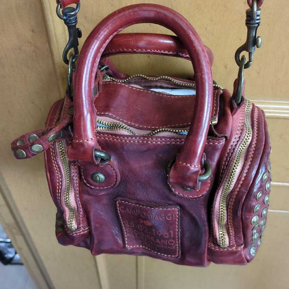 Campo Maggi Red Leather Shoulder Bag - image 5