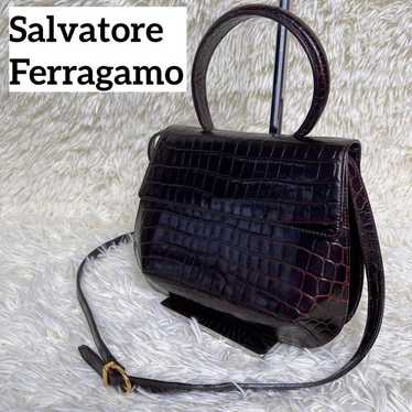 【Excellent Condition】Ferragamo Handbag 2WAY Crocod