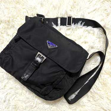 Prada Tessuto Nylon Shoulder Bag Triangle Logo Bla