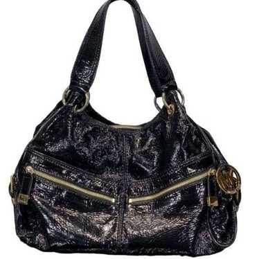 MICHAEL Michael Kors Black Shiny Hobo Bag Shoulder