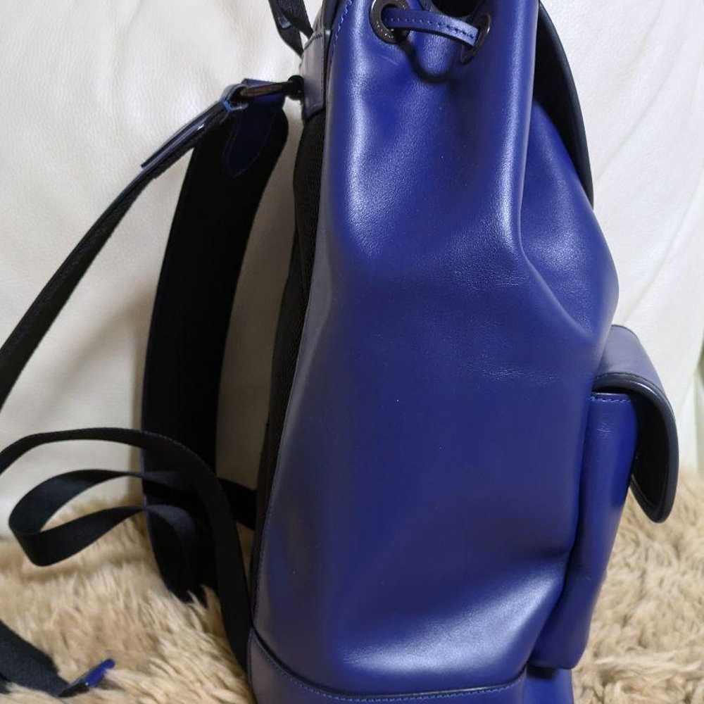 COACH Backpack Genuine Leather Blue Turn Lock Uni… - image 10