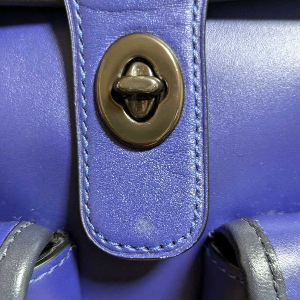 COACH Backpack Genuine Leather Blue Turn Lock Uni… - image 6