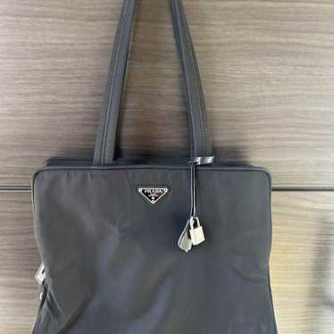 Prada Shoulder Bag Nylon with Padlock and Triangle