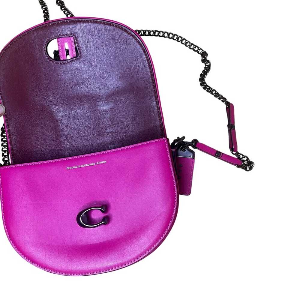 COACH 1941 Women's Fuchsia Pink Cadet Saddle 20 G… - image 9