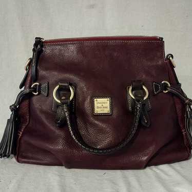 Dooney & Bourke sale Stanwich Florentine Leather Satchel in Wine/Rouge/ Bordeaux