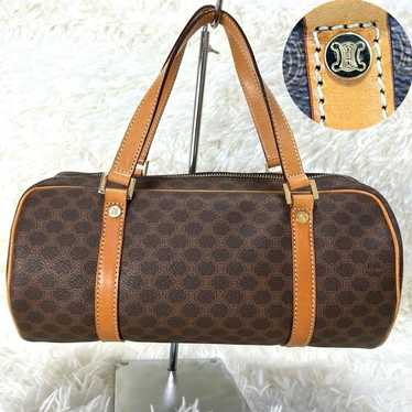 CELINE Handbag Brown Macadam Macadam Pattern Triom