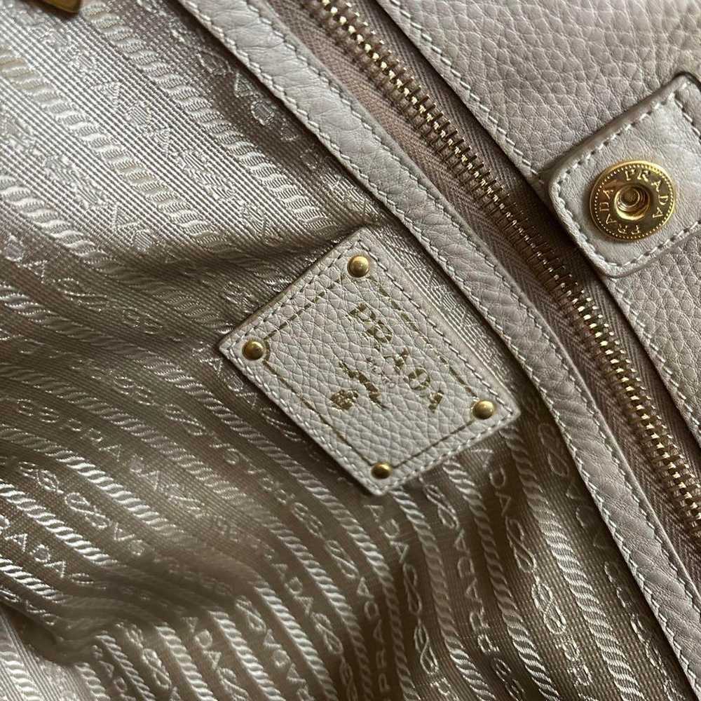 【Unused】PRADA Tote Bag ❤ Beige Leather Cowhide - … - image 10