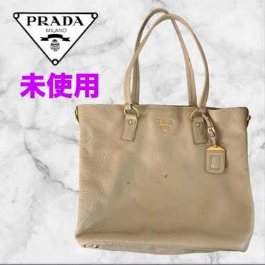 【Unused】PRADA Tote Bag ❤ Beige Leather Cowhide - … - image 1