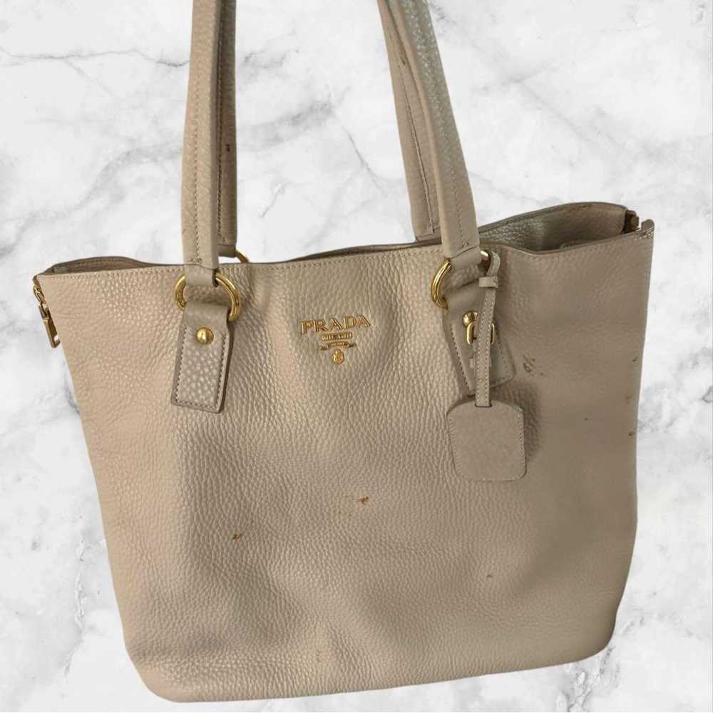 【Unused】PRADA Tote Bag ❤ Beige Leather Cowhide - … - image 2