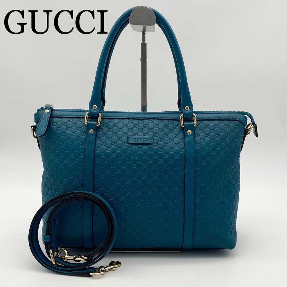 GUCCI 2-way handbag micro GG Saffiano leather GG … - image 1