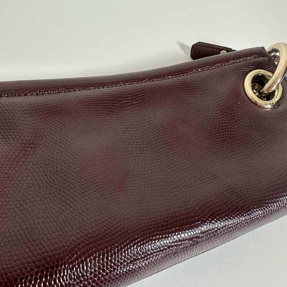 Diane Von Furstenberg Maroon Leather Clutch Wrist… - image 2