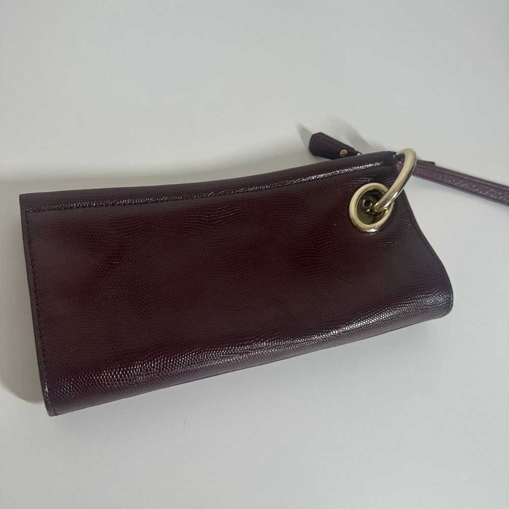 Diane Von Furstenberg Maroon Leather Clutch Wrist… - image 3