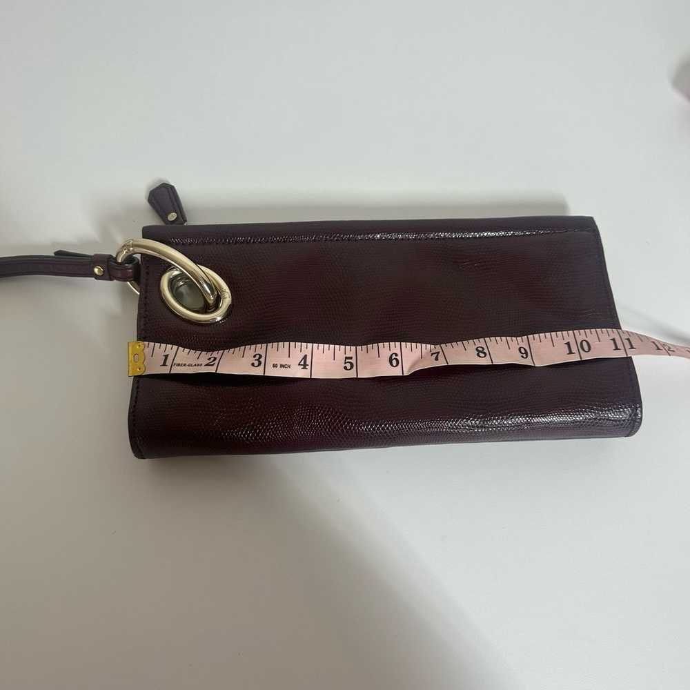 Diane Von Furstenberg Maroon Leather Clutch Wrist… - image 9