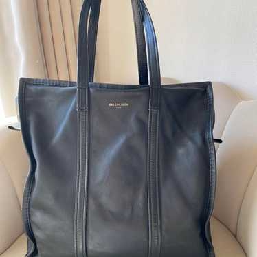 BALENCIAGA Bazaar Leather Tote Bag Black