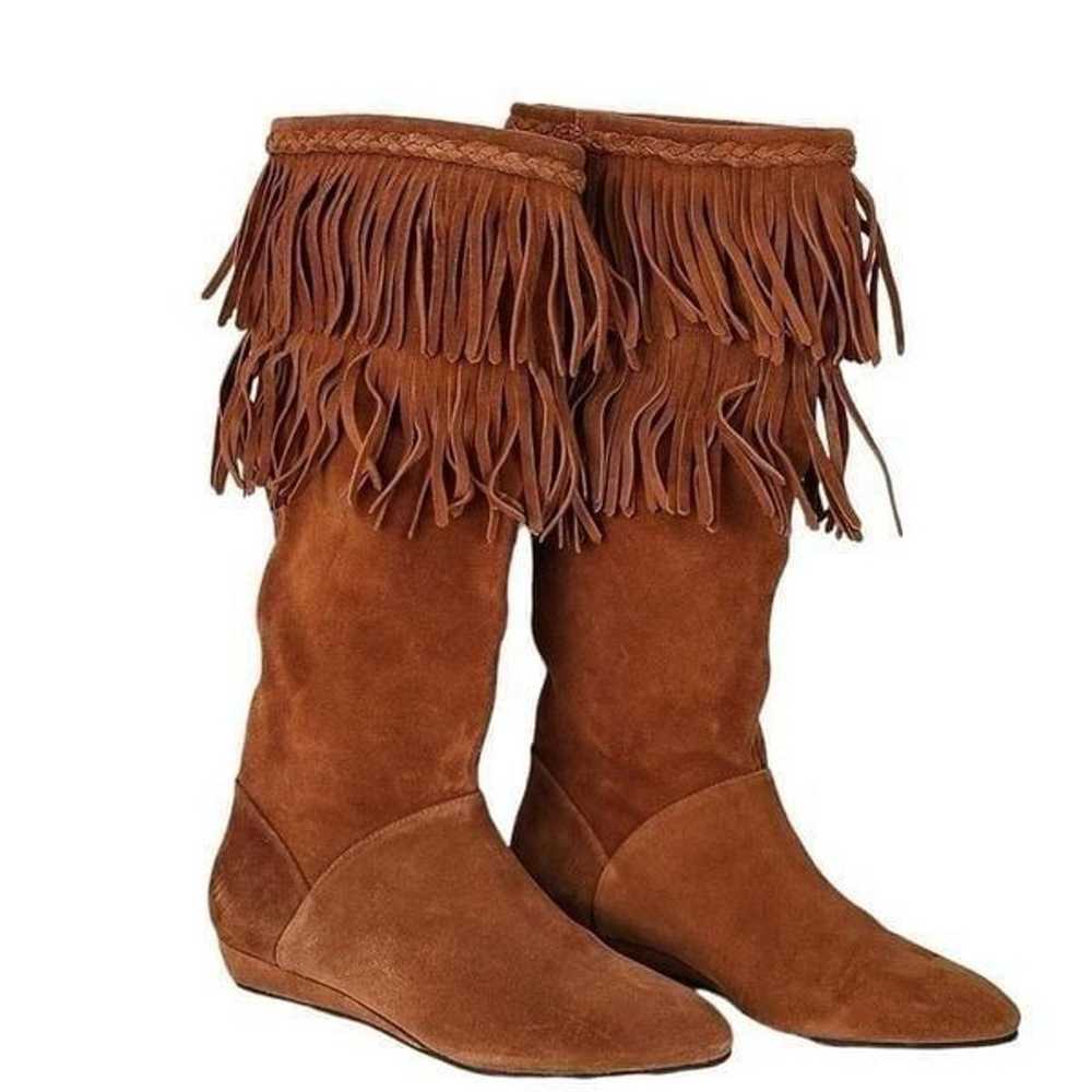 Gianni Bini rust suede knee high tall slouchy fri… - image 1