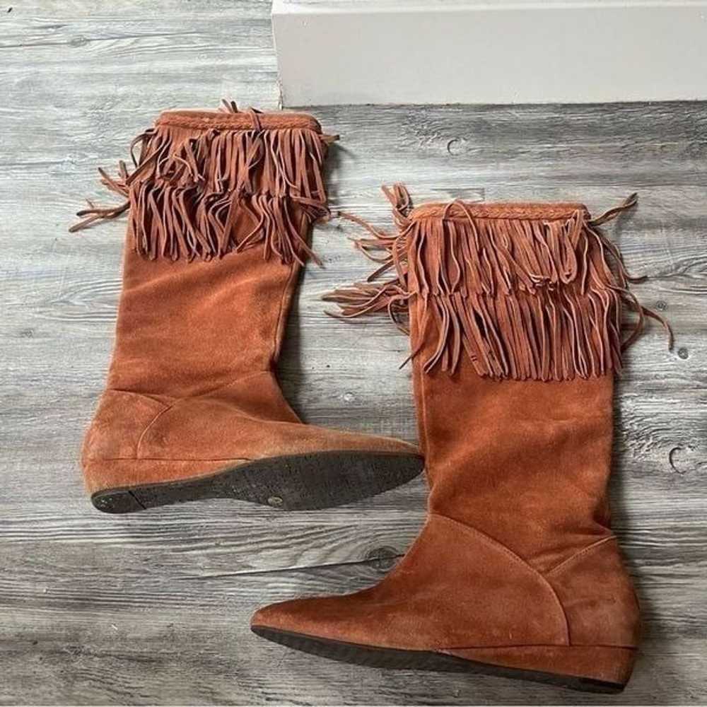 Gianni Bini rust suede knee high tall slouchy fri… - image 2