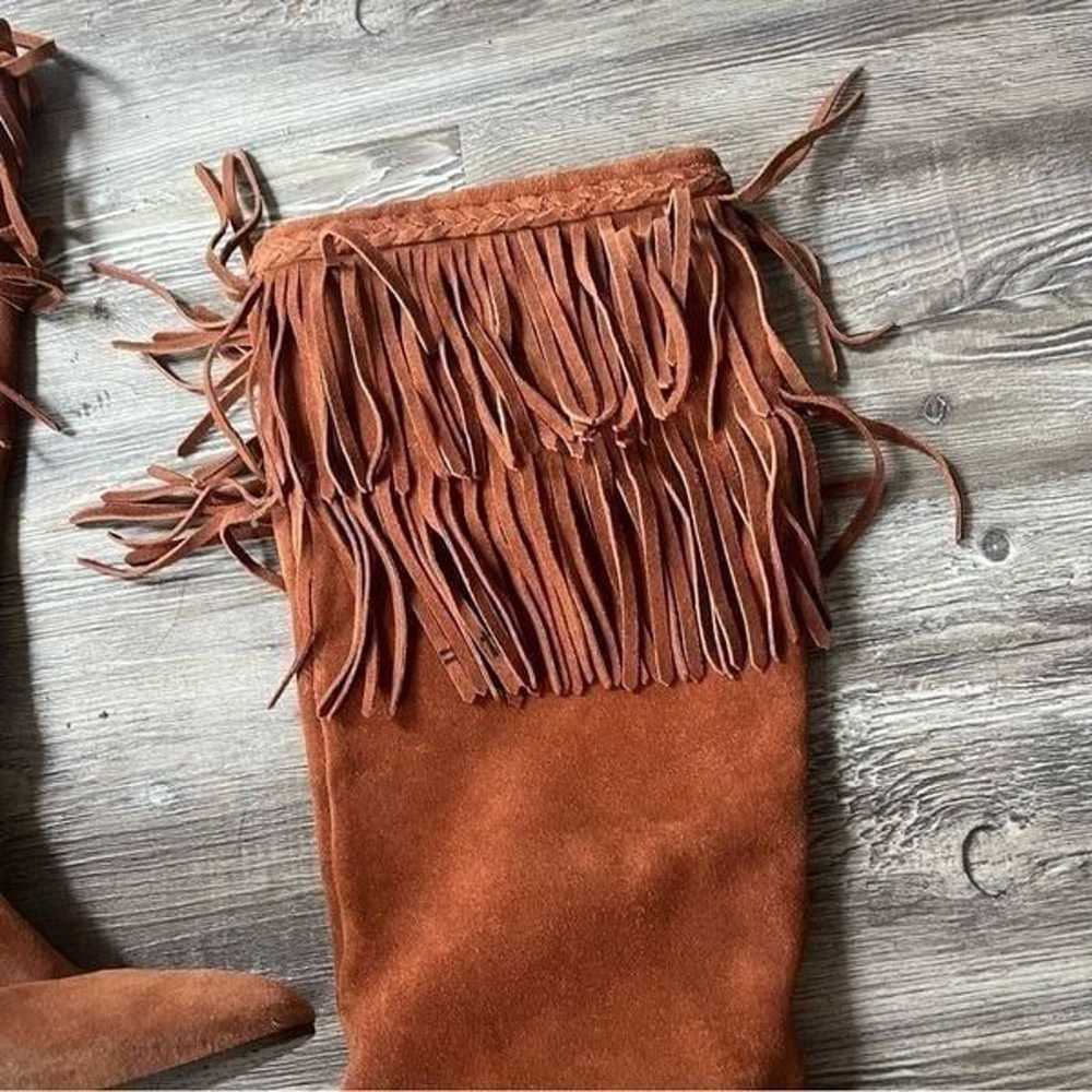 Gianni Bini rust suede knee high tall slouchy fri… - image 4