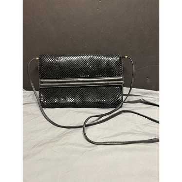 Vintage whiting and davis mesh purse clutch black