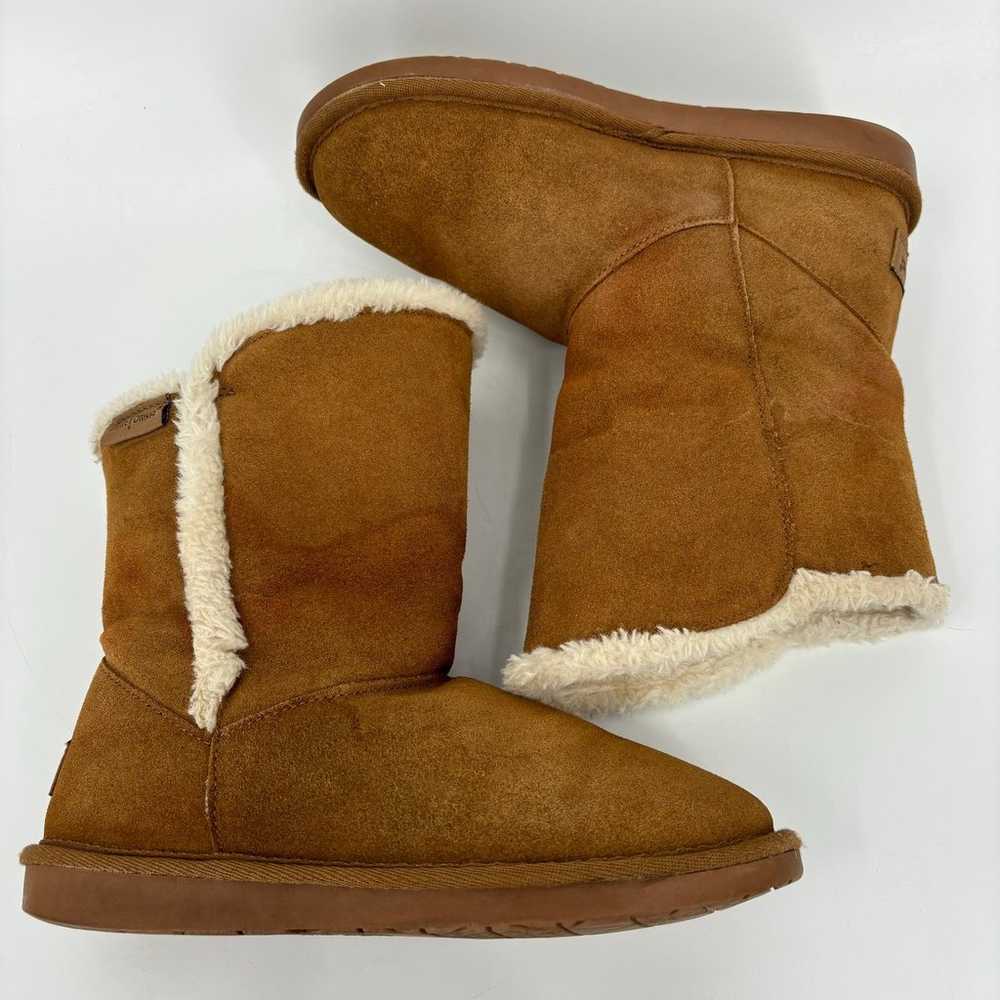 Minnetonka Mid Calf Winter Boots Suede Faux Fur B… - image 2