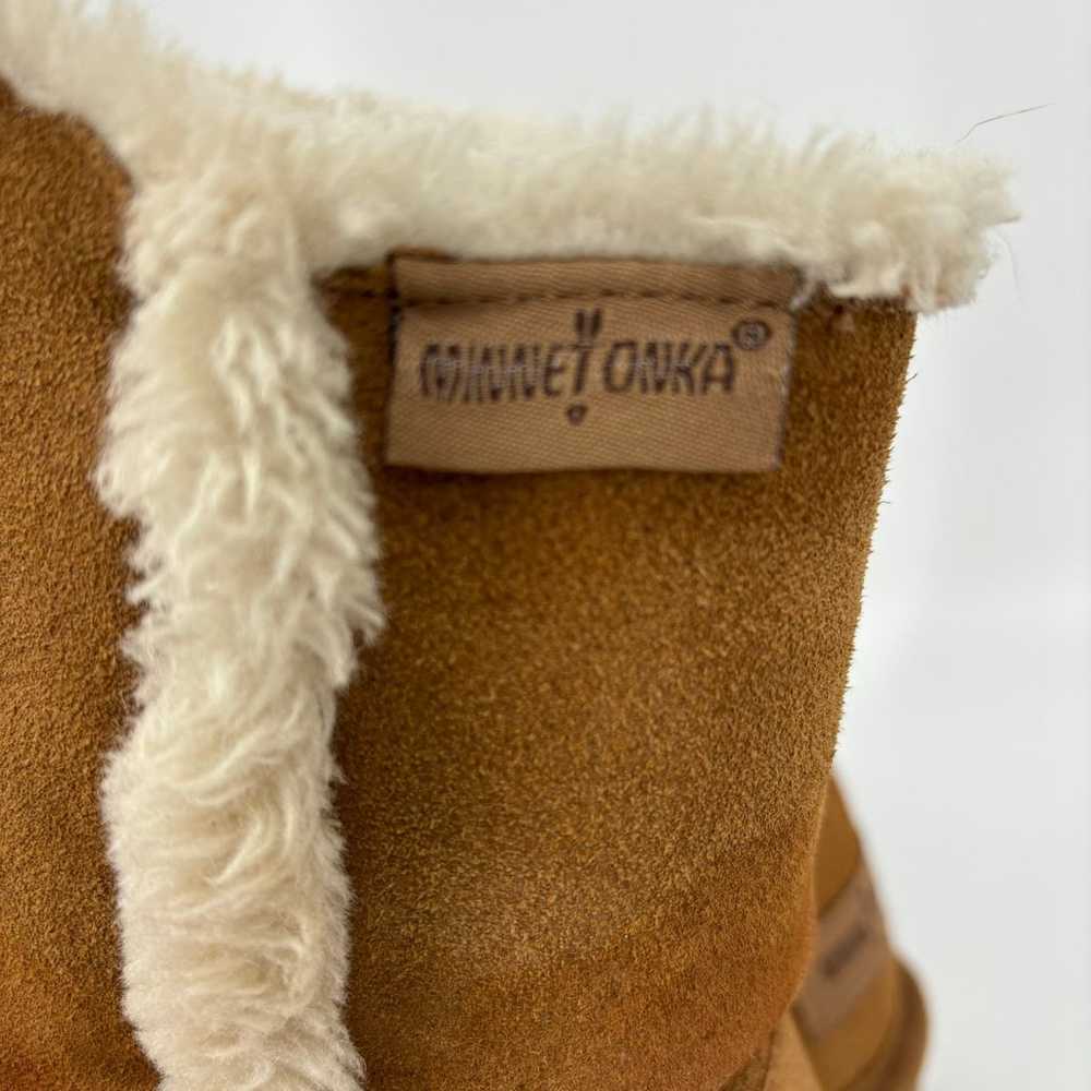 Minnetonka Mid Calf Winter Boots Suede Faux Fur B… - image 6