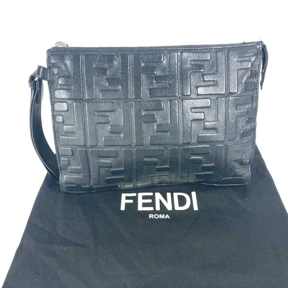 FENDI Clutch bag 7VA491 leather black logo zucca - image 10