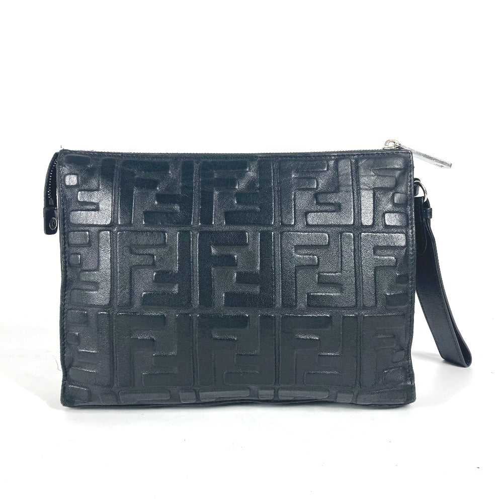 FENDI Clutch bag 7VA491 leather black logo zucca - image 2