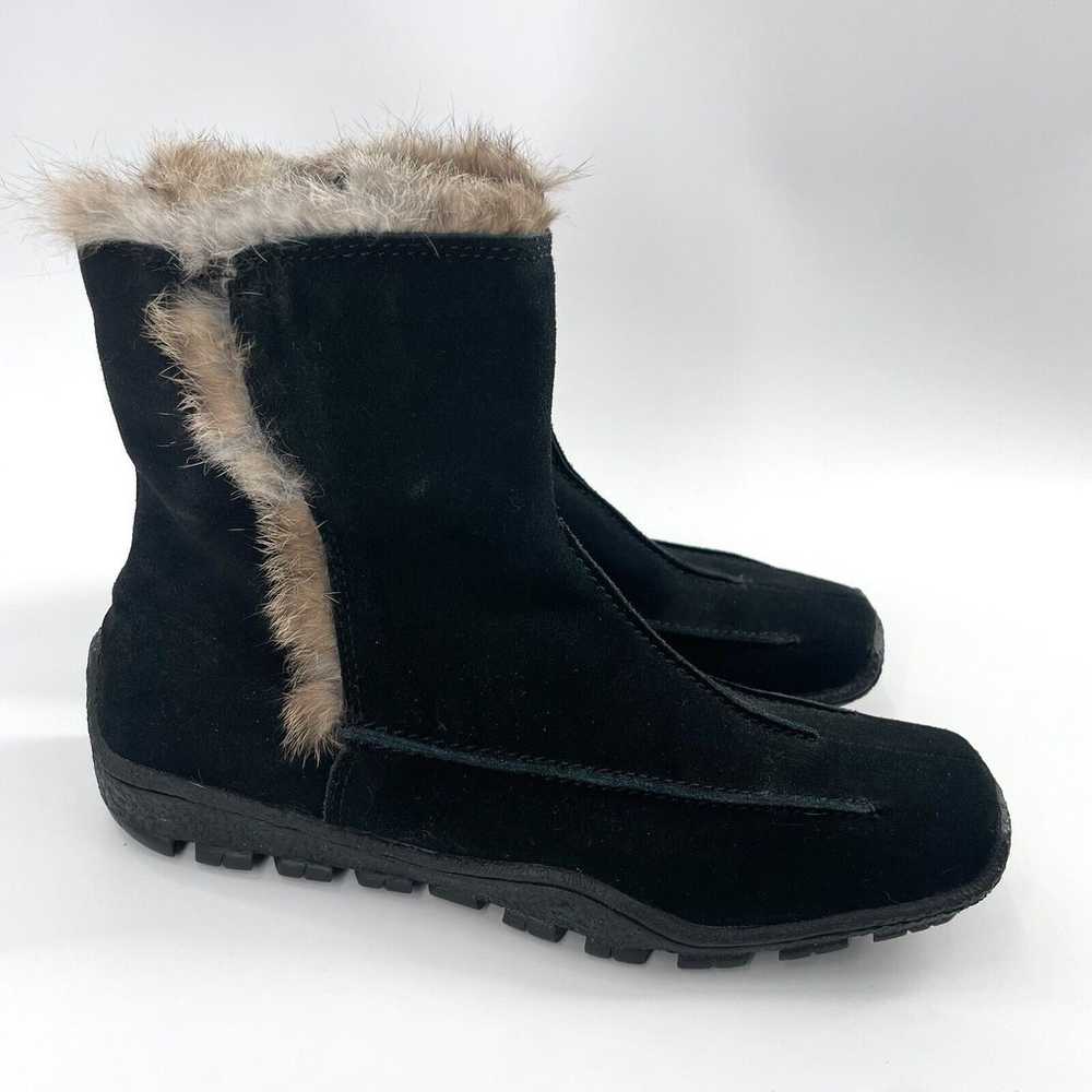 Vintage ELLE Women's Boots Geuine Fur Trim Black … - image 2